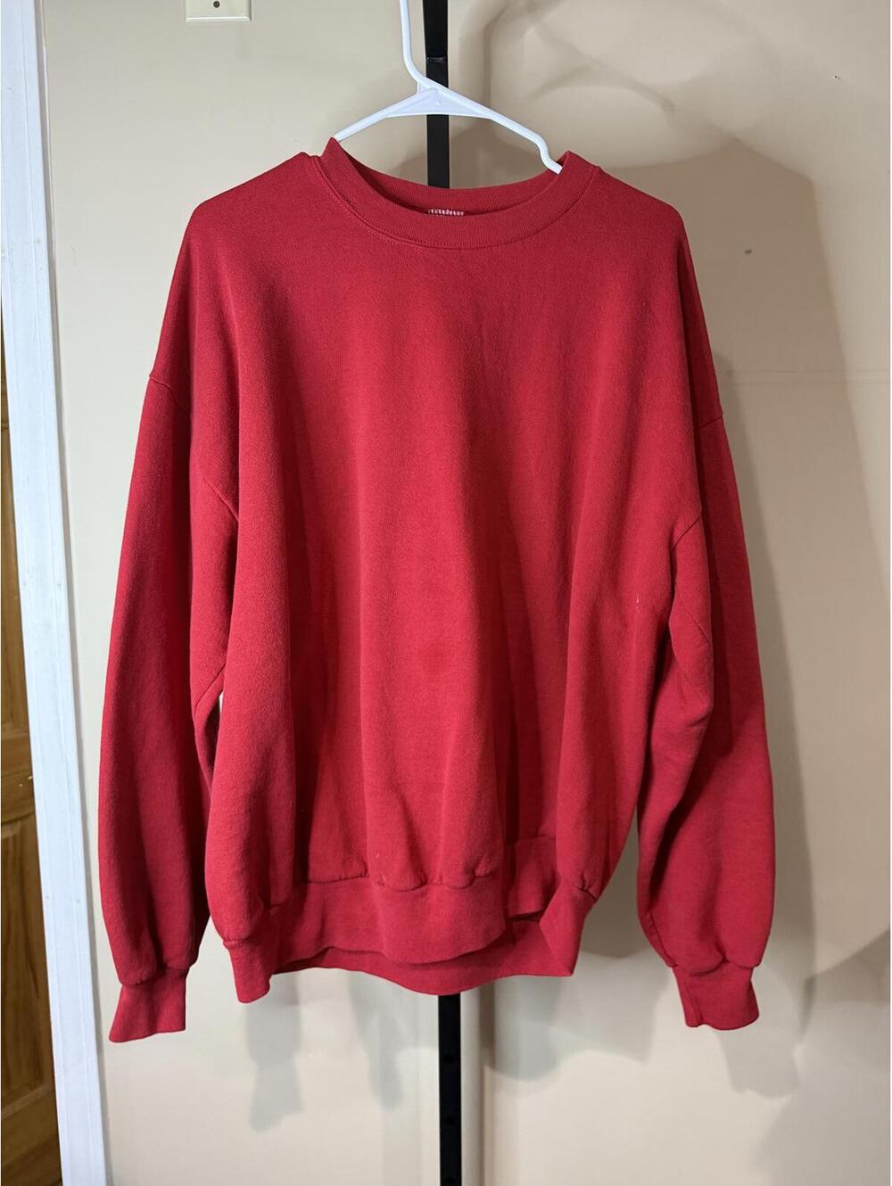 Vintage 90s Jerzees Red Crew Neck Pullover Sweatshirt